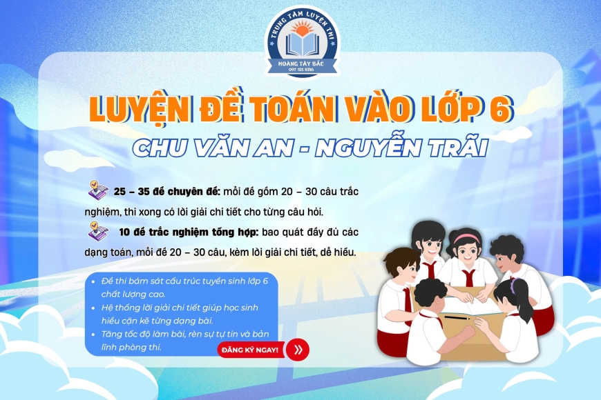 LUYỆN ĐỀ TRẮC NGHIỆM VÀO 6 NGUYỄN TRÃI