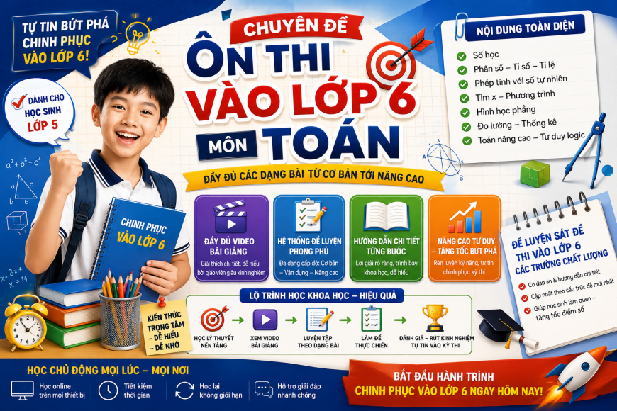 CÁC CHUYÊN ĐỀ TOÁN ÔN THI VÀO LỚP 6 CHẤT LƯỢNG CAO