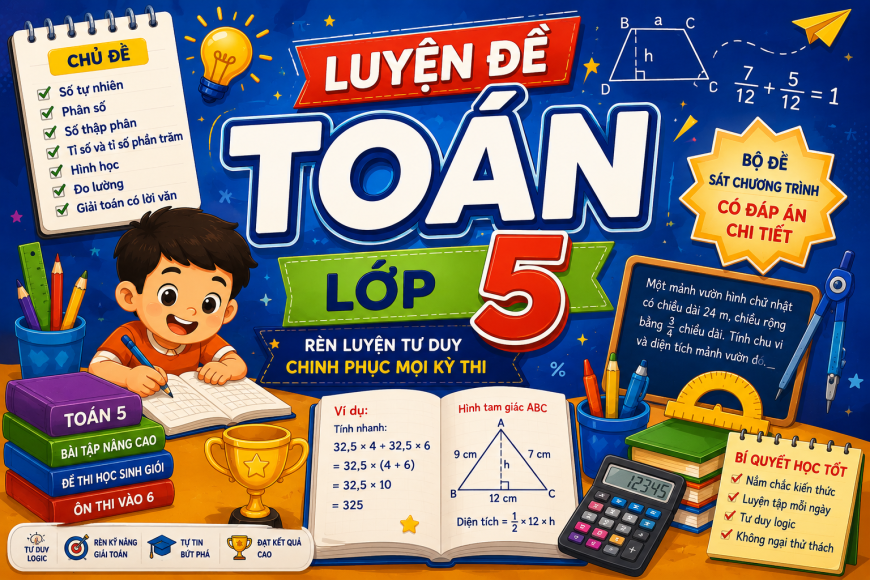 Toán 5 cơ bản và nâng cao (Dành cho hs trung tâm Hoàng Tây Bắc)